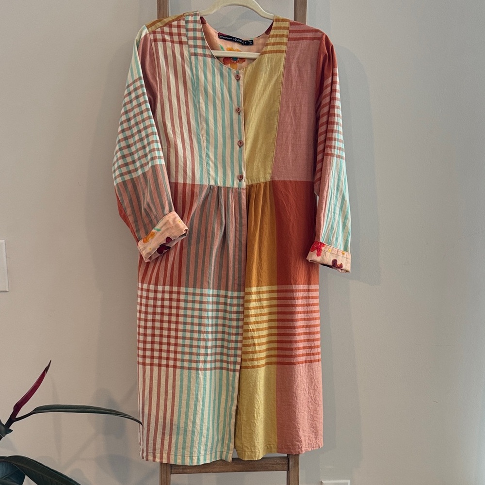 Gudrun Sjoden Multicolor Organic Cotton Dress Sz M